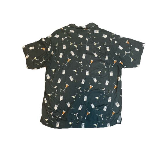 Men’s Utility 100% Rayon Large Party Green Short Sleeve Shirt Button Up Cocktail - Picture 9 of 9